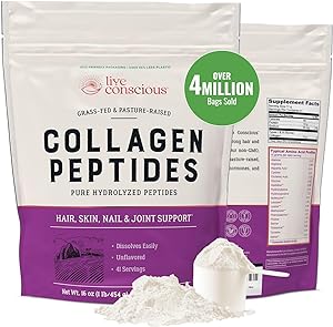 Collagen Peptides Powder - Naturally-Sourced Hydrolyzed Collagen Powder - Hair, Skin, Nail, and Joint Support - Type I & III Grass-Fed Collagen Supplements for Women and Men - 41 Servings - 16oz 